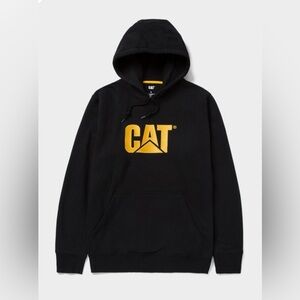 CAT, Black Hooded Sweatshirt, Size: XL
